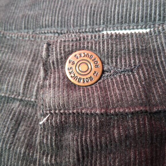 Vintage Roebucks Corduroys Corduroy Pants Men 36x30 Dark Gray Classic READ - Picture 9 of 14